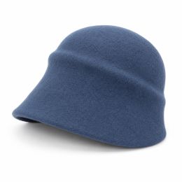 Cloche en feutre classique-Denim