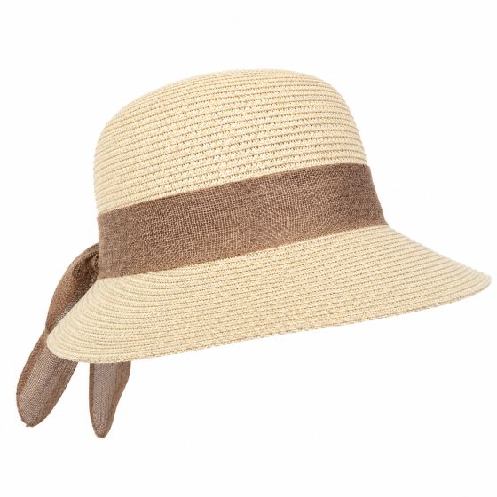 Chapeau soleil femme papier tressé