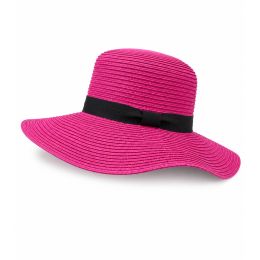 Chapeau Capeline Rhodes Paille Papier Fuchsia - Traclet