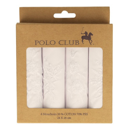 Gift Box Floral Elegance 4 White Handkerchiefs