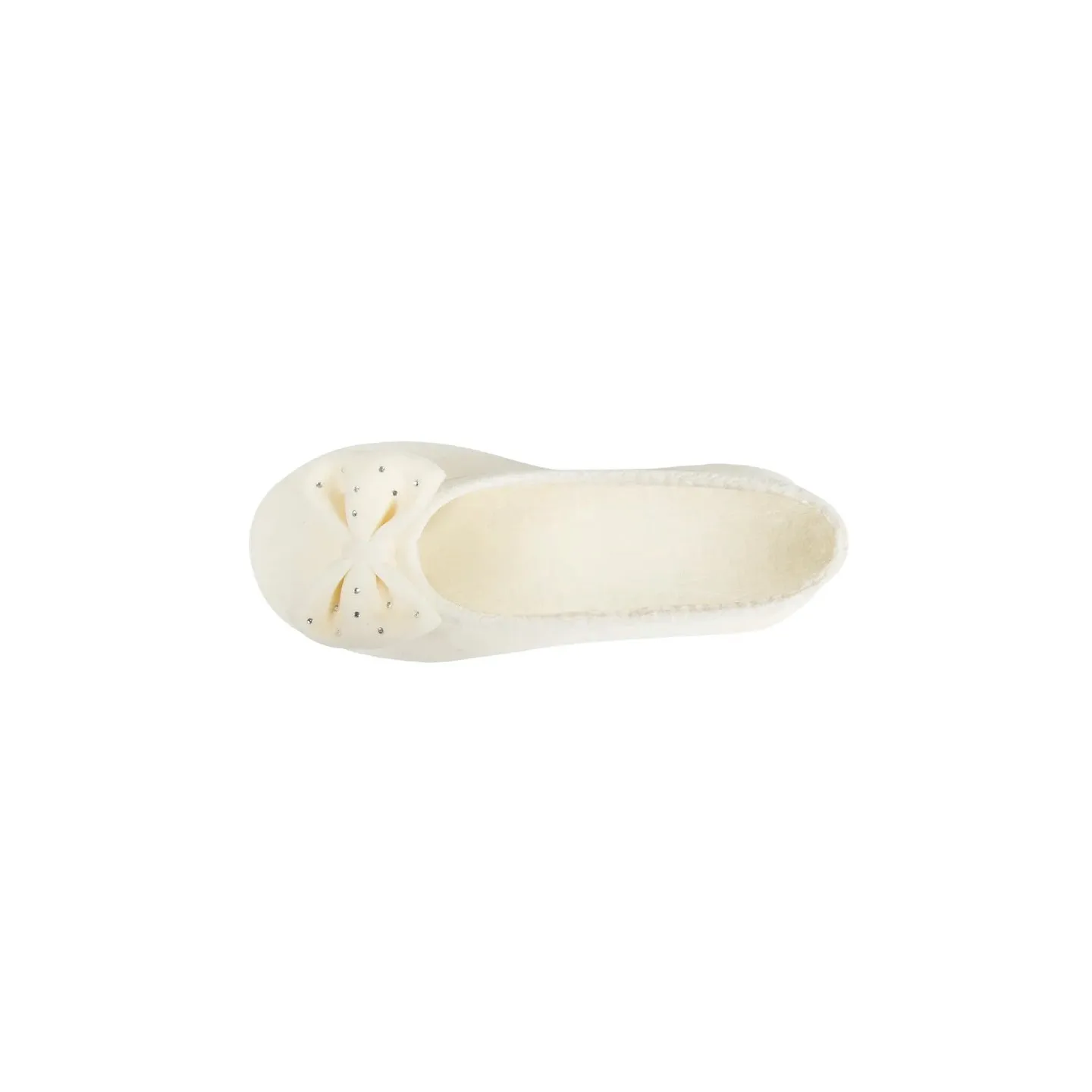 Women's Ballet Flat Slippers Rhinestone Bow Ivory - Isotoner - Traclet Boutique Reference: 19046| Chapellerie Traclet