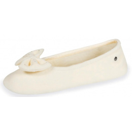 Women's Ballet Slippers with LARGE BLACK BOW - Isotoner