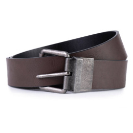 Men's black/dark brown belt - 105 cm
