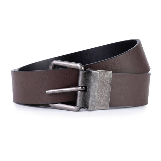 Men's black/dark brown belt - 105 cm