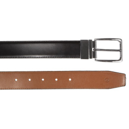 Men's black/cognac belt-95 Cm