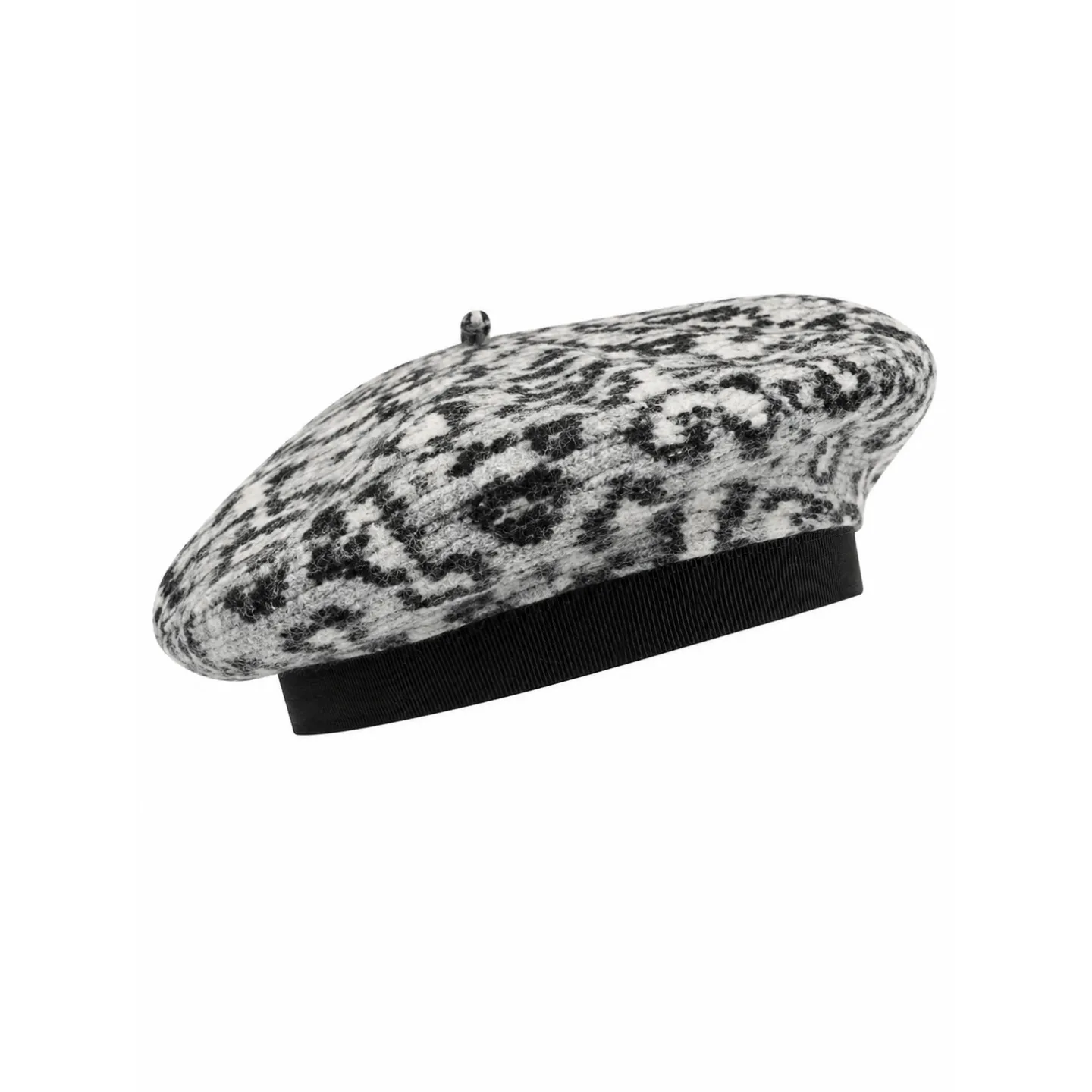Béret Leo Gris/Noir/Ecru
