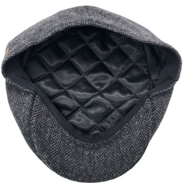 Casquette Plate Montmartre Chevron Anthracite - Traclet