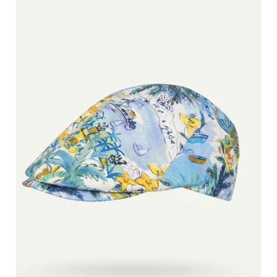 copy of Striped Lino Flat Cap Orange Cotton - Alfonso d'Este