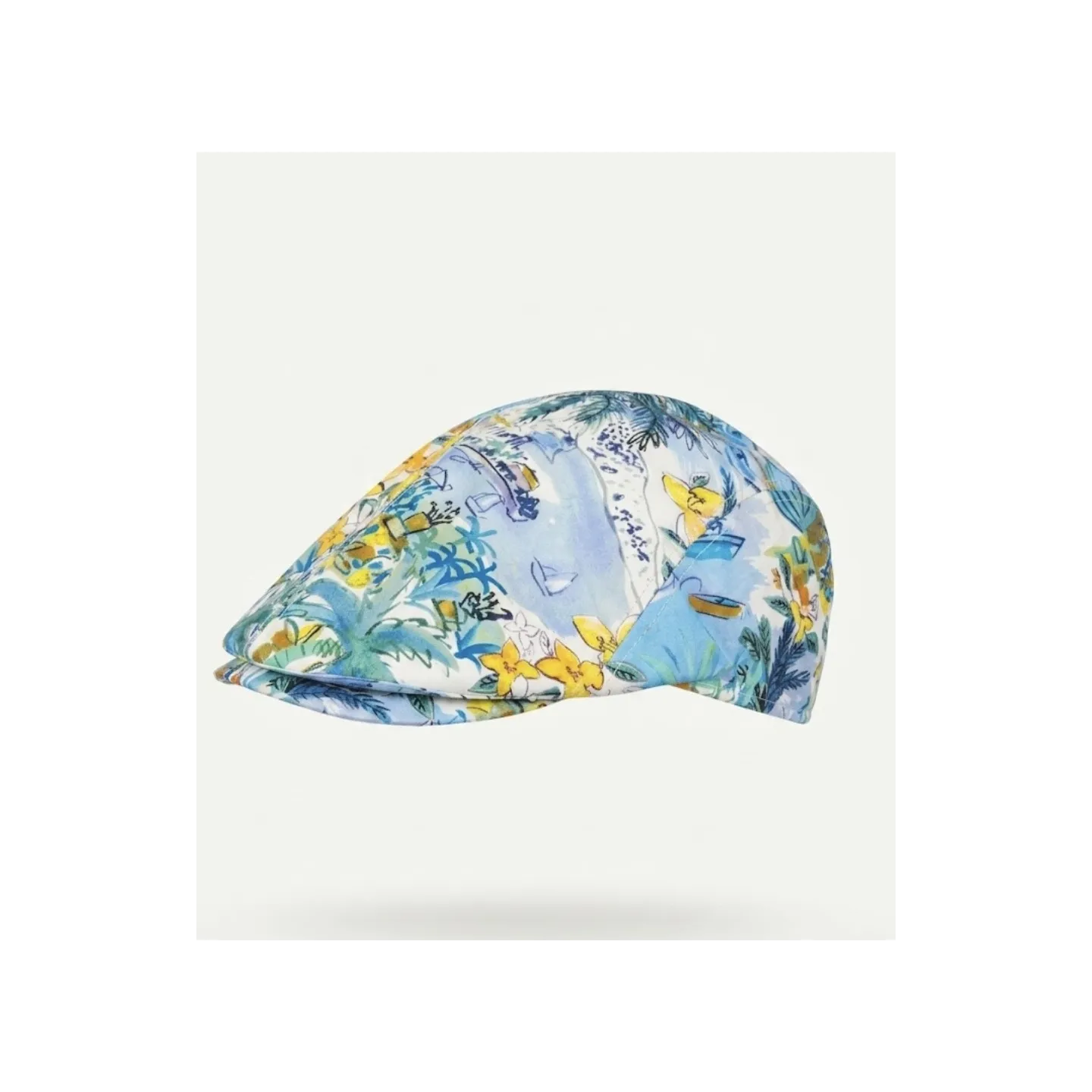 Casquette Plate Lino À Fleurs Coton - Traclet