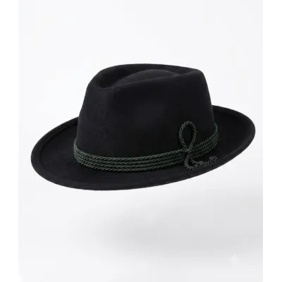 Chapeau Noir avec cordon vert
