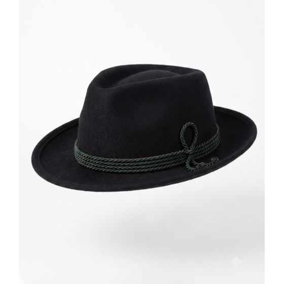 Chapeau Noir avec cordon vert