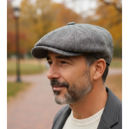 Montmartre Harris Tweed Grey Flat Cap - Flechet
