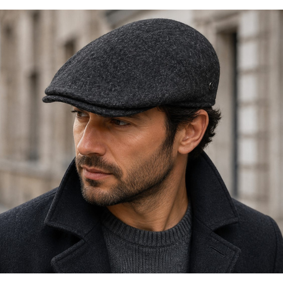 Matteo Flat Cap Anthracite Wool - FLECHET