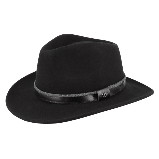 Arsène Waterproof Crushable Black Felt Traveller Hat - Flechet