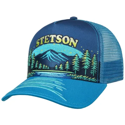 Casquette Trucker Mountain Lake Bleu – Stetson - réf 24352| Chapellerie Traclet