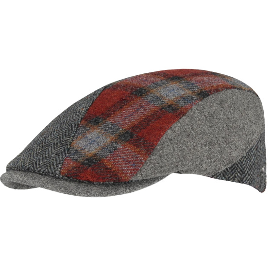 Casquette Plate Donegal Patchwork Laine Vierge - Flechet