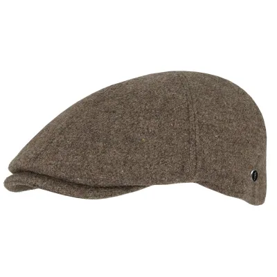 Dartmoor Flat Cap Virgin Wool Taupe - FLECHET ref 24379 - Traclet hat shop