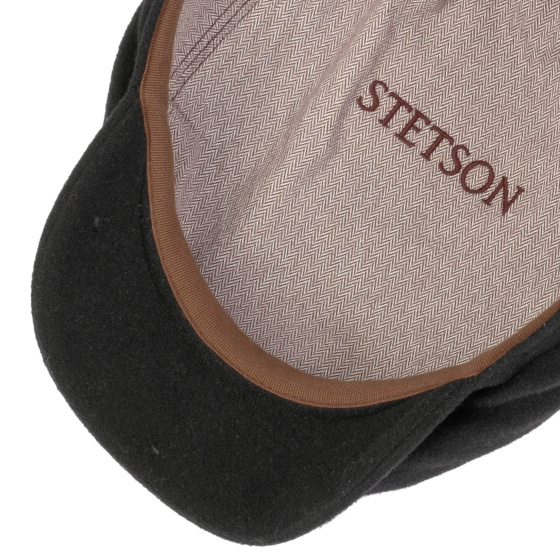 Dylan Black Wool Flat Cap - Stetson