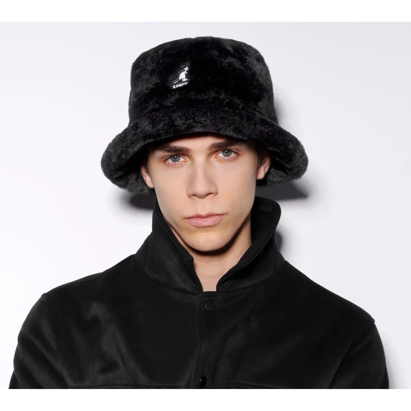 Black Faux Fur Bucket Hat - Kangol - Reference : 24423| Chapellerie Traclet