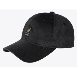 Kangol Black Cotton Cord Strapback Cap