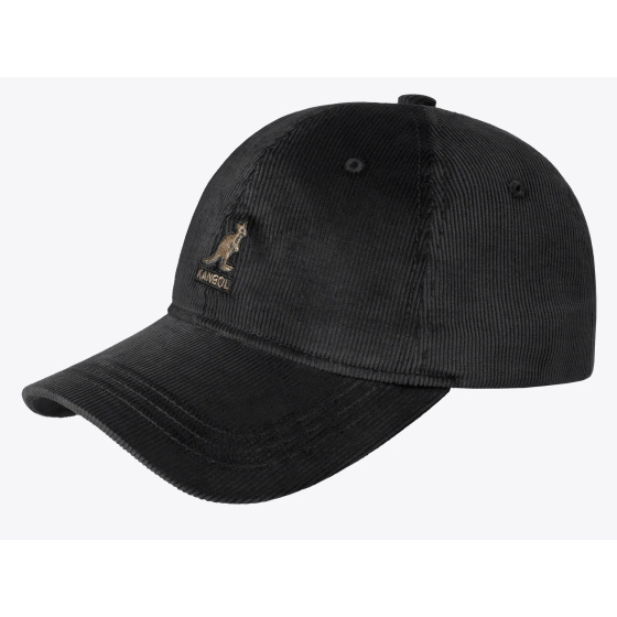 Kangol Black Cotton Cord Strapback Cap
