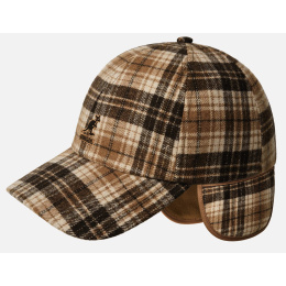 Plaid Cap with Ear Flaps Beige - Kangol