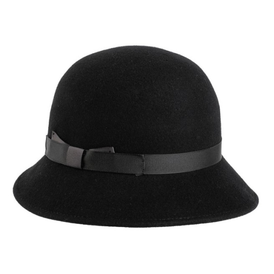 Mélodie Black Cloche Hat - Traclet