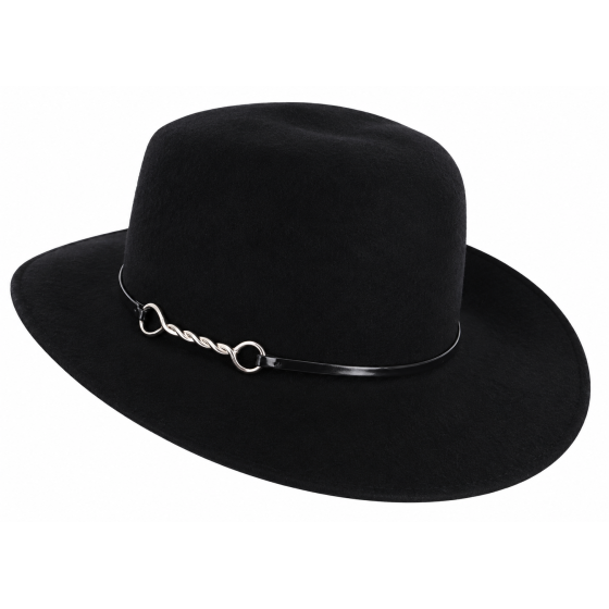 copy of Black Wool Rose Fedora Hat - Seeberger
