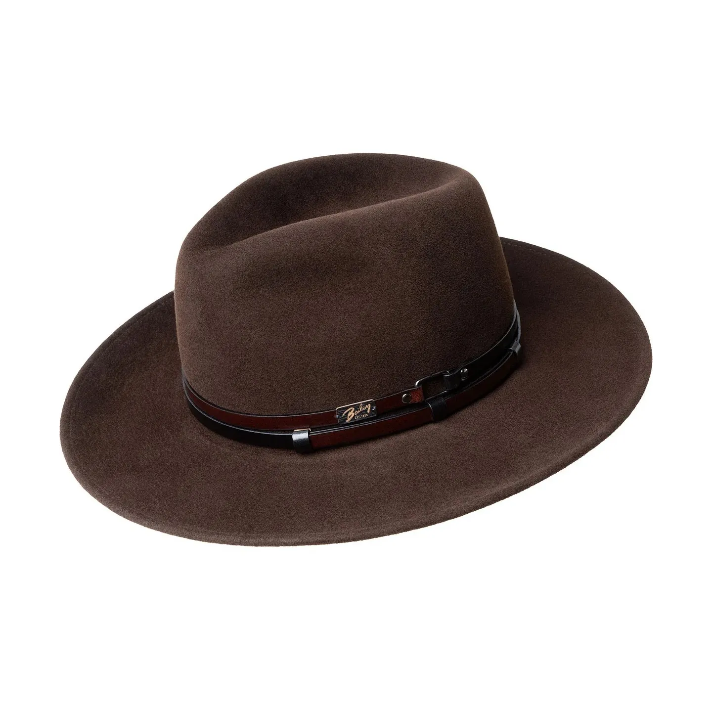 Stedman Brown Wool Felt Fedora Hat - Bailey ref 24461 Chapellerie Traclet