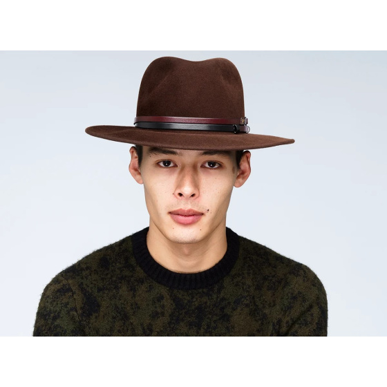 Stedman Brown Wool Felt Fedora Hat - Bailey