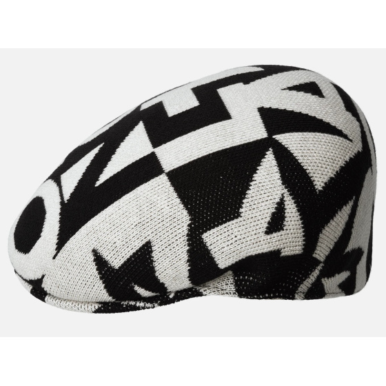 Superfan 504 Flat Cap Black & White - Kangol