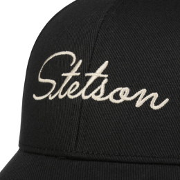 Black Cotton Lettering Baseball Cap - Stetson