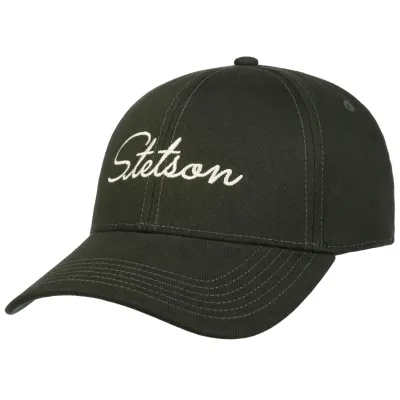 Casquette Baseball Lettering Coton Olive - Stetson