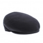 Navy cashmere flat cap