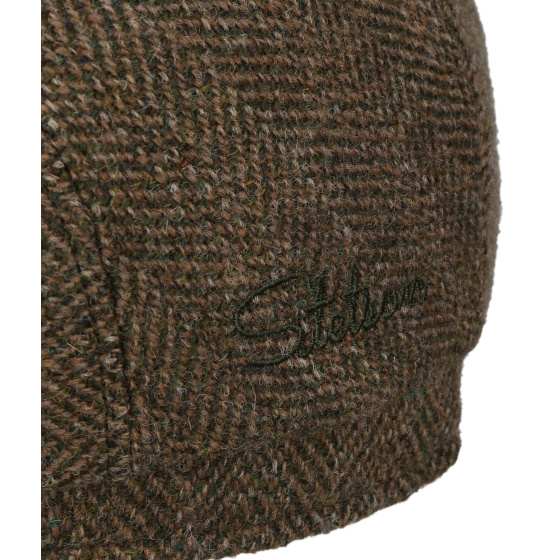 Chester Herringbone Wool Cap Brown & Olive - Stetson