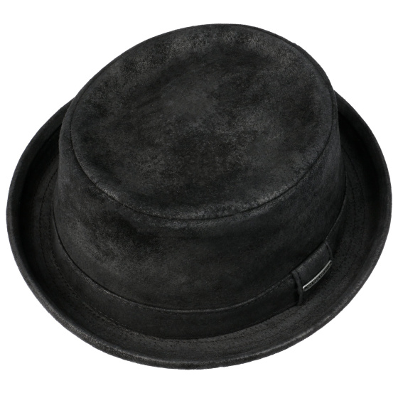 Portland Leather Pork Pie Hat BLACK - STETSON