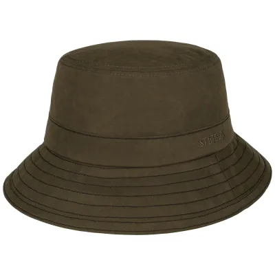 Chapeau Travis Waxed Cotton Olive UPF 40+ - Stetson Reference : 24523| Chapellerie Traclet