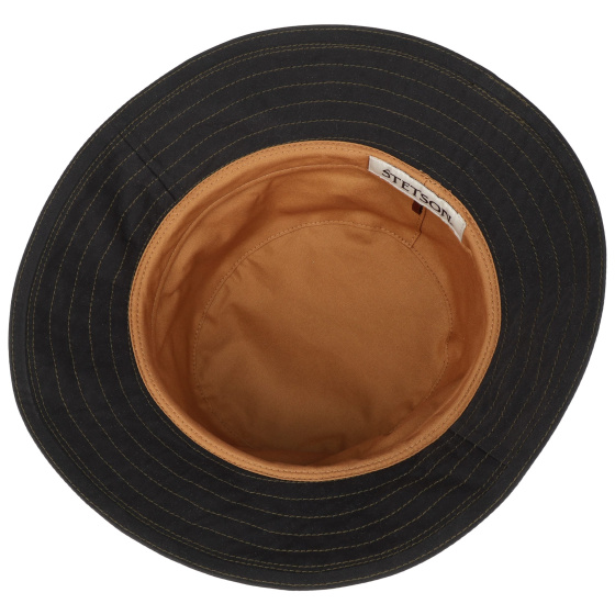 Travis Waxed Cotton Black UPF 40+ Hat - Stetson