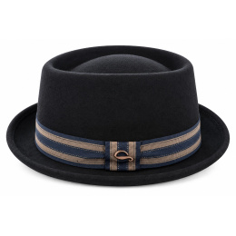 Trouville Black Wool Felt Pork Pie Hat - Göttmann
