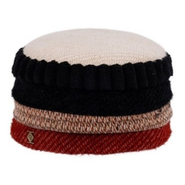Women's Upcycling Black & Rust Toque Hat - Traclet