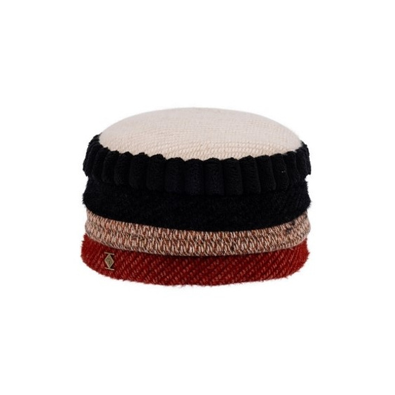Toque Femme Upcycling Noir & Rouille - Traclet