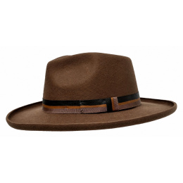 Brown Felt Maverick Fedora Hat - Conner Hats