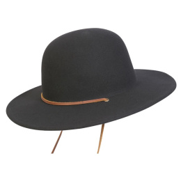 Cheyenne Black Felt Wide-Brimmed Hat - Traclet