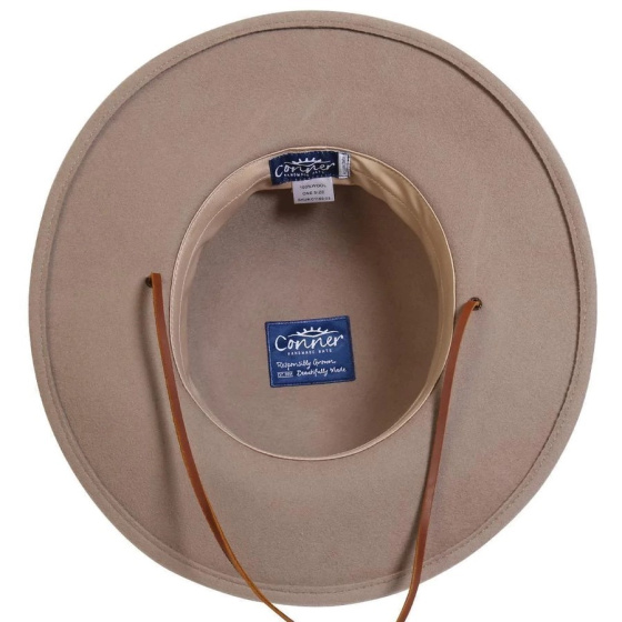 Cheyenne Beige Wool Felt Wide-Brim Hat - Traclet