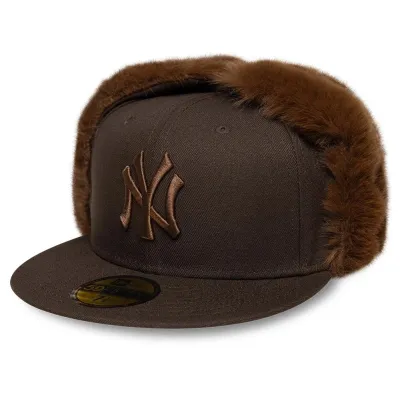 Brown Cotton Yankees Dogear Snapback Cap - New Era Reference: 24554| Chapellerie Traclet