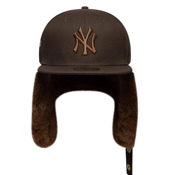 Brown Cotton Yankees Dogear Snapback Cap - New Era