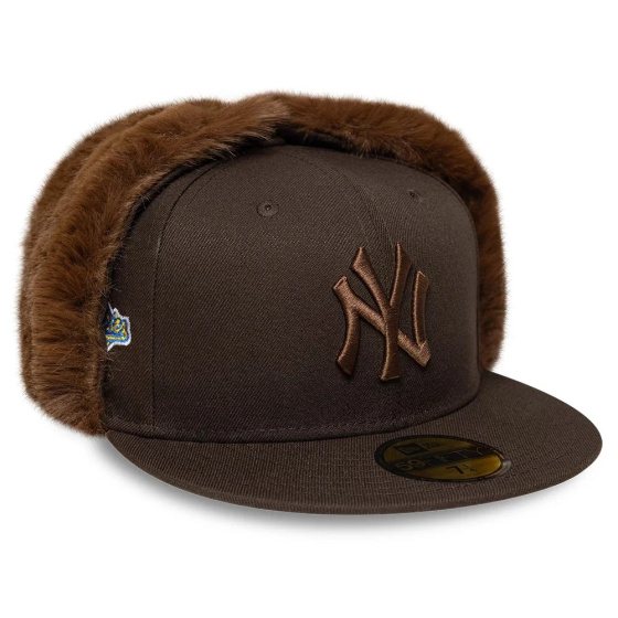 Brown Cotton Yankees Dogear Snapback Cap - New Era