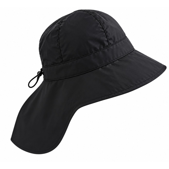 Horizon Black Waterproof Cap with Neck Flap - Traclet