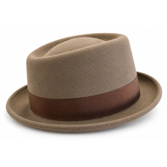 Chapeau Porkpie Burlington Marron Laine - Alfonso d'Este