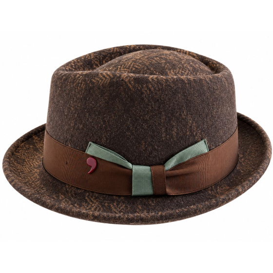 Chapeau Porkpie Diamond Marron Laine - Alfonso d'Este